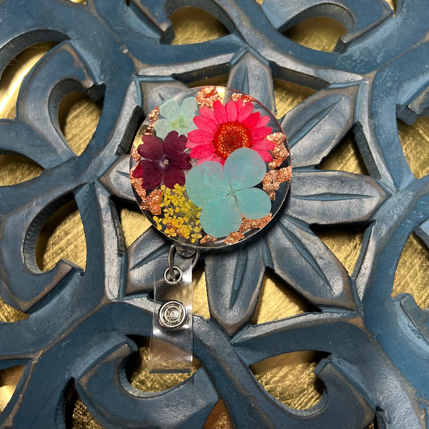 Pressed Flower Badge Reel