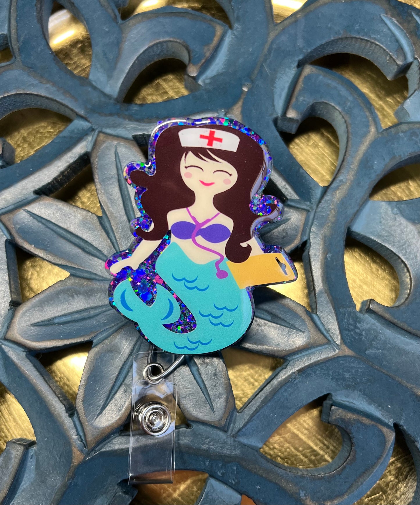 Nurse Mermaid Badge Reel